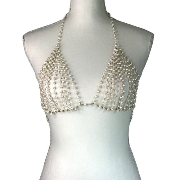 BLUEBELLA Soft Bra in Pearl Medium/Large New Womens Cropped Bralette - Picture 5 of 13